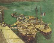 Quay with Men Unloading Sand Barges (nn04), Vincent Van Gogh